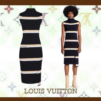 Louis Vuitton 2020 SS Sleeveless Monogram Stripe Jacquard Tube Dress 1A5R0G