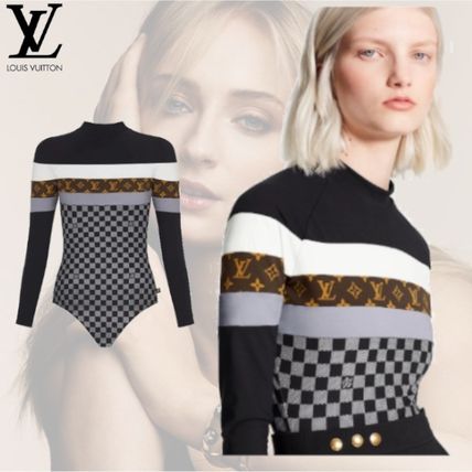 Louis Vuitton 2020 21AW Stripes Nylon Long Sleeves Logo Tops 1A83UW 