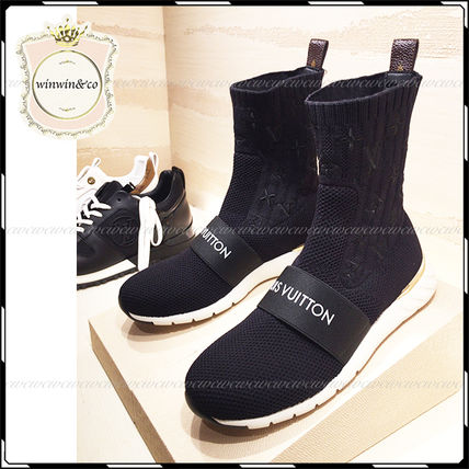 Louis Vuitton 2018 SS Monogram Rubber Sole Casual Style Sock Boots 