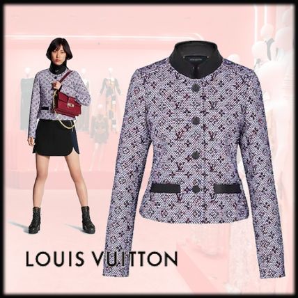 Louis Vuitton 2020 Cruise Lurex Monogram Tweed Fitted Jacket 1A684M 