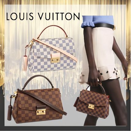 Louis Vuitton DAMIER 2020 SS Casual Style Canvas Blended Fabrics Tassel 2WAY Leather 