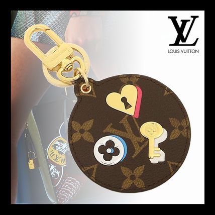 Louis Vuitton MONOGRAM Monogram Unisex Calfskin Leather Logo KeychainsBag Charms 
