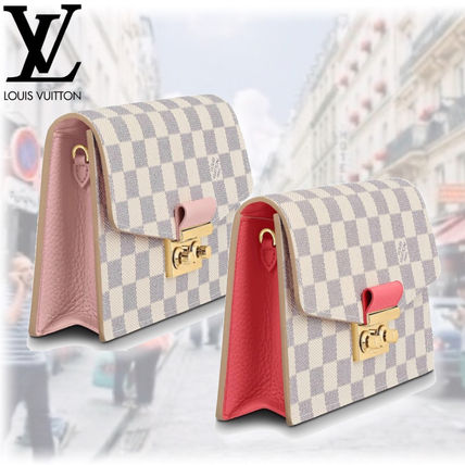 Louis Vuitton DAMIER AZUR Other Plaid Patterns Casual Style Chain Leather Party Style N60357 N60358 