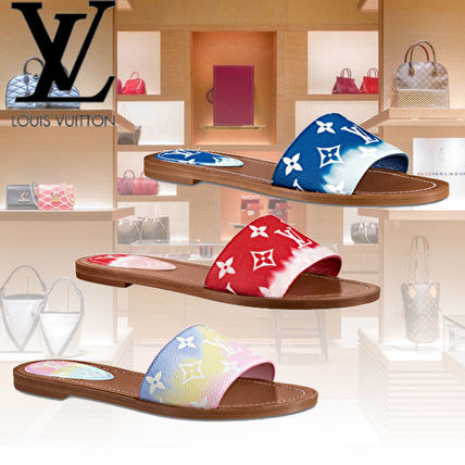 Louis Vuitton 2020 SS Monogram Open Toe Casual Style Tie dye Leather Elegant Style 1A7TOZ 1A7TO5 1A7TNB 