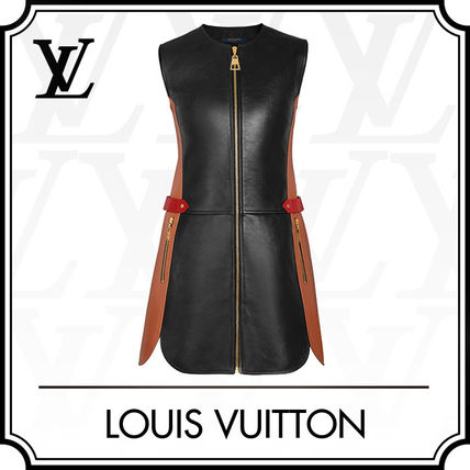 Louis Vuitton 2020 SS Bi Color Sleeveless Leather Dress 1A60YK 