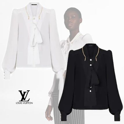 Louis Vuitton 2020 SS Silk Long Sleeves Plain Party Style Office Style 1A7U96 1A7SWV 