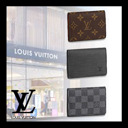 Louis Vuitton DAMIER Monogram Plain Leather Folding Wallet Card Holders M63801M62292N63338 