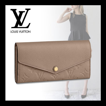 Louis Vuitton PORTEFEUILLE SARAH Monogram Unisex Leather Folding Wallet Logo Long Wallets 