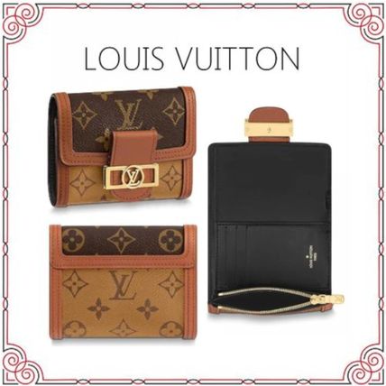 Louis Vuitton Monogram Canvas Folding Wallet Logo Folding Wallets 
