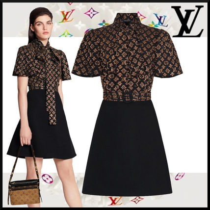 Louis Vuitton 2020 21AW Monogram Jacquard A Line Dress 1A82Q6 