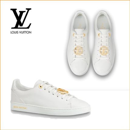 Louis Vuitton Rubber Sole Plain Leather Logo Low Top Sneakers 1A2XOR