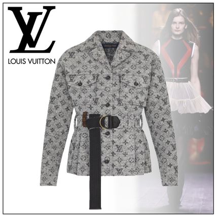Louis Vuitton 2020 21AW Safari Jacket In Gray Bouclette With Monogram Motif 1A81YZ 