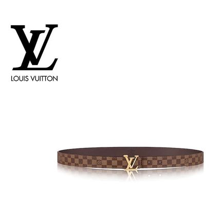 Louis Vuitton DAMIER Leather Logo Belts 