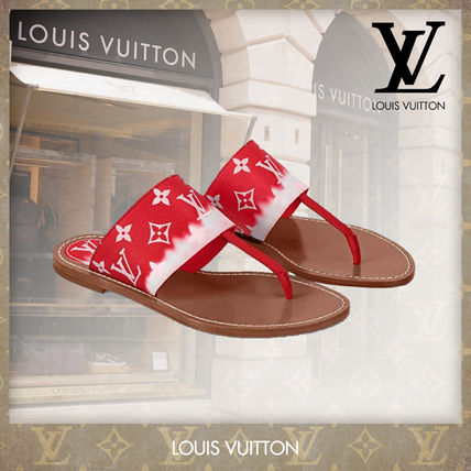 Louis Vuitton 2020 SS Monogram Open Toe Platform Casual Style Tie dye Leather