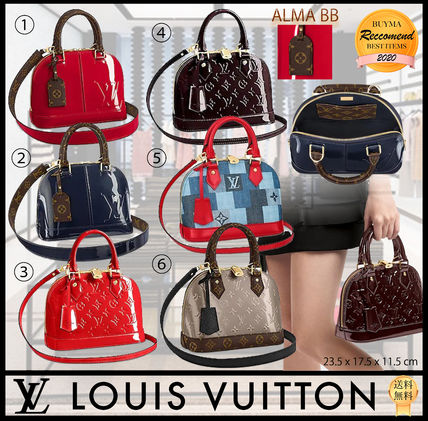 Louis Vuitton ALMA Plain Leather Crossbody Logo Handbags 