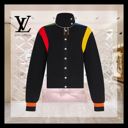 Louis Vuitton 2020 SS Color Accent Sporty Ribbed Wool Knit Cardigan 1A83K4 