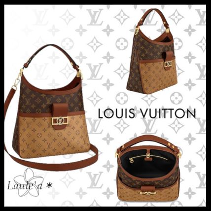 Louis Vuitton DOUBLE V 2020 SS Monogram Casual Style 2WAY Leather Elegant Style Handbags M45195 