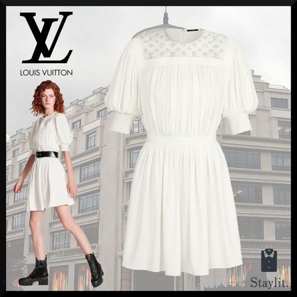 Louis Vuitton PONT NEUF 2020 SS Fluid Dress With Embroidered Plastron 1A612K 
