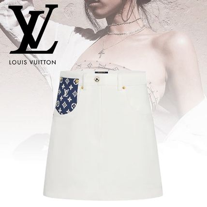 Louis Vuitton 2020 SS Plain Cotton Logo Mini Skirts 1A7UNG 
