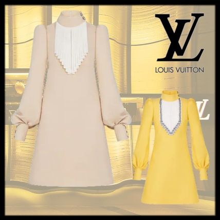 Louis Vuitton 2020 SS Casual Style A line Wool Silk Plain High Neck Elegant Style 1A7TJ5 1A7TIX 