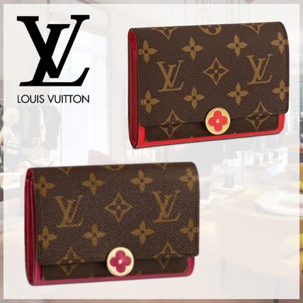 Louis Vuitton Monogram Canvas Leather Folding Wallet Long Wallet 