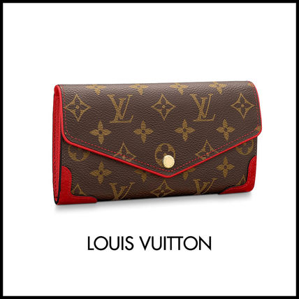 Louis Vuitton PORTEFEUILLE SARAH Monogram Leather Folding Wallet Long Wallets 