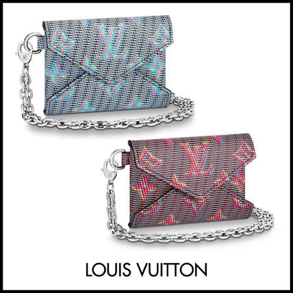 Louis Vuitton MONOGRAM Monogram Chain Leather Chain Wallet Coin Cases 