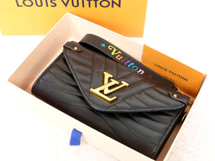 Louis Vuitton 2020 SS Calfskin Plain Leather Logo Long Wallets M63298 