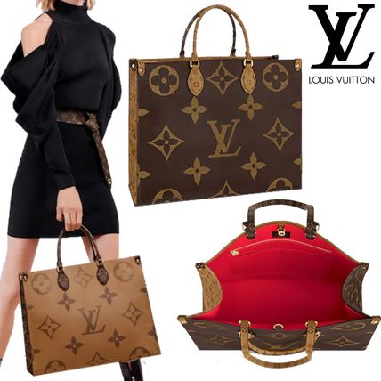 Louis Vuitton MONOGRAM 2019 SS Monogram Casual Style Canvas A4 Bi color Leather Logo Totes M44576 
