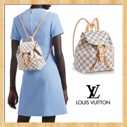 Louis Vuitton DAMIER AZUR 2019 20AW 2WAY Leather Purses Crossbody Bucket Bags N44026 