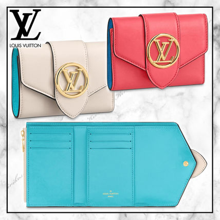 Louis Vuitton 2020 21AW Plain Leather Folding Wallet Logo Folding Wallets 