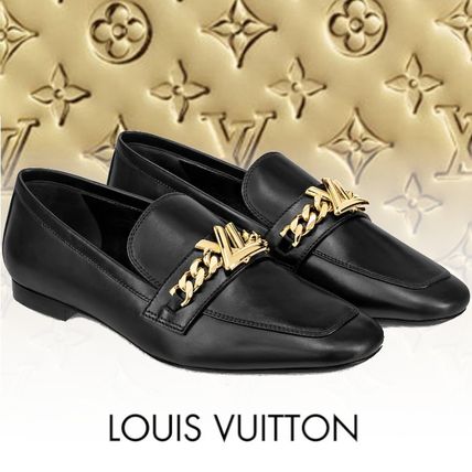 Louis Vuitton 2020 SS Square Toe Leather Office Style Elegant Style 1A4XE7 