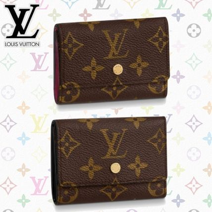 Louis Vuitton MONOGRAM Unisex Calfskin Logo Folding Wallets M68704 M68703 