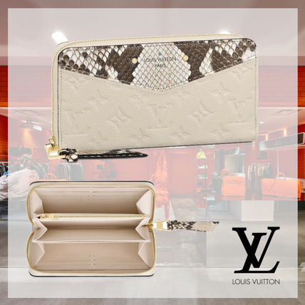 Louis Vuitton MONOGRAM EMPREINTE Leather Logo Long Wallets N96320 