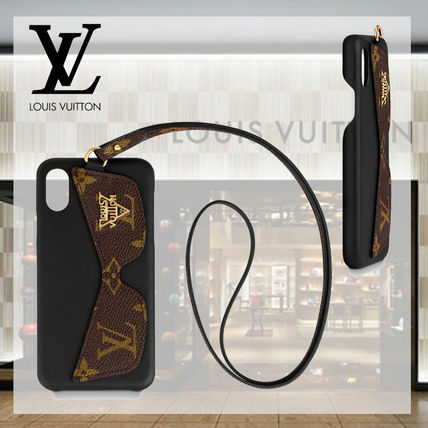 Louis Vuitton MONOGRAM 2020 SS Monogram Unisex Blended Fabrics Plain Leather iPhone X 