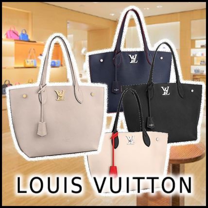 Louis Vuitton LOCKME GO greige quartz kabuki black noir marine rouge totes