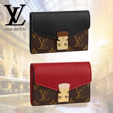 Louis Vuitton PALLAS 2020 SS Leather Folding Wallet Small Wallet Logo Folding Wallets M67478 M67479 