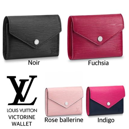 Louis Vuitton PORTEFEUILLE VICTORINE Plain Leather Folding Wallet Small Wallet Folding Wallets 