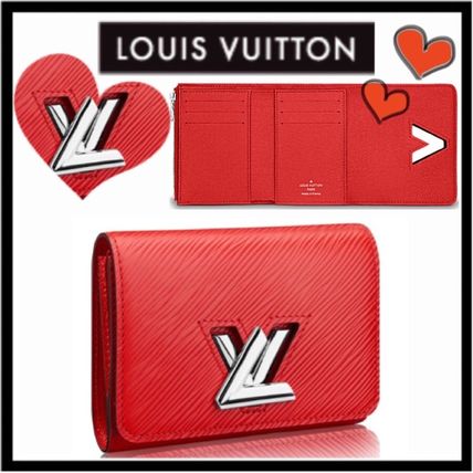 Louis Vuitton EPI Unisex Calfskin Plain Folding Wallet Folding Wallets 