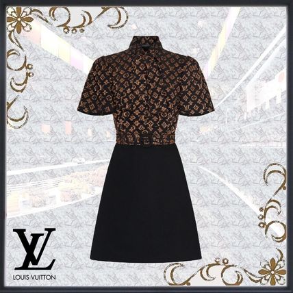 Louis Vuitton 2020 21AW Short Monogram Casual Style A line Wool Silk Blended Fabrics 1A82Q6 
