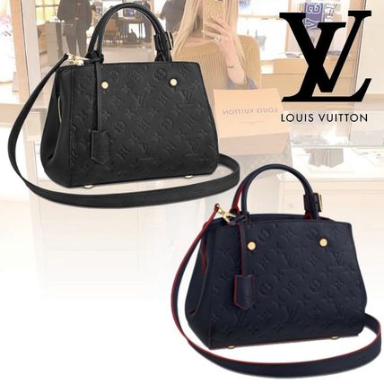 Louis Vuitton MONTAIGNE 2020 SS Monogram Casual Style Blended Fabrics Leather Office Style M42747 M41053 