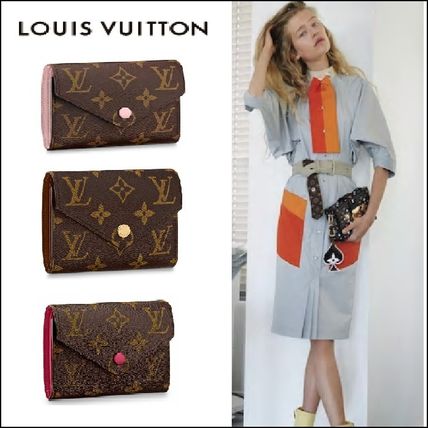 Louis Vuitton PORTEFEUILLE VICTORINE 2020 SS Monogram Leather Small Wallet Logo Folding Wallets M41938 M62472 M62360 
