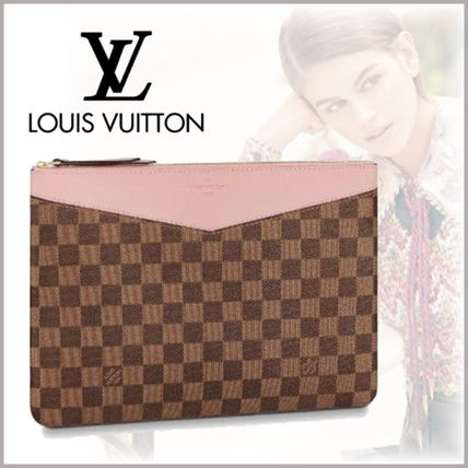Louis Vuitton DAMIER 2020 SS Casual Style Bag in Bag Leather Logo Clutches N60261 