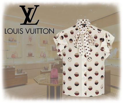 Louis Vuitton 2020 SS Dots Monogram Silk Sleeveless Short Sleeves Party Style 