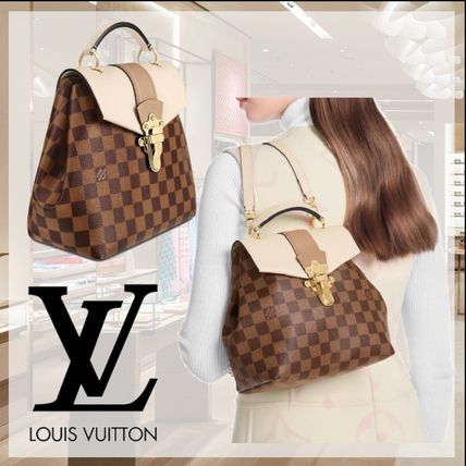 Louis Vuitton CLAPTON Casual Style Canvas Leather Elegant Style Logo Backpacks N42259 
