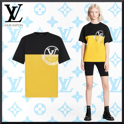 Louis Vuitton 2020 21AW Unisex Bi color Cotton Medium Short Sleeves Logo T Shirts 1A83MH 