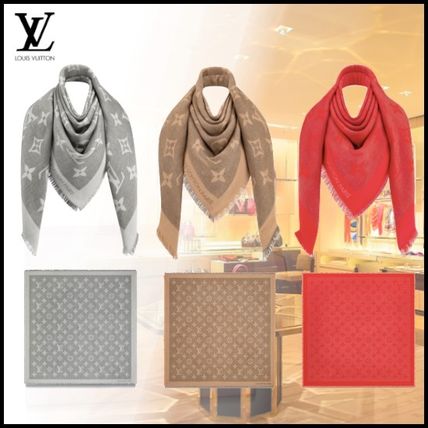 Louis Vuitton 2019 20AW Cashmere Bi color KnitFur Scarves 