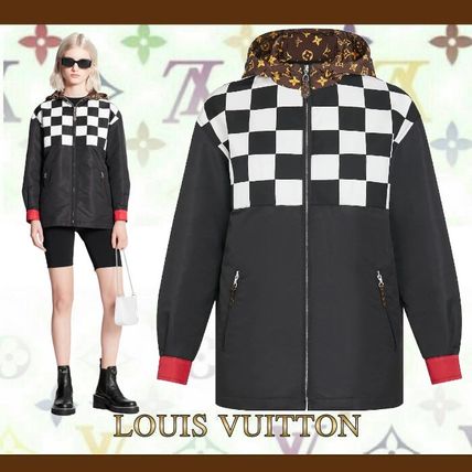 Louis Vuitton 2020 21AW Short Monogram Nylon Long Sleeves Logo HoodiesSweatshirts