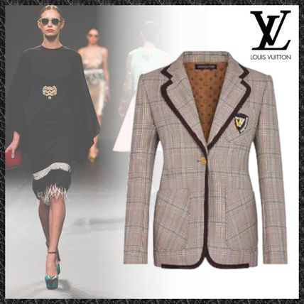 Louis Vuitton 2020 21AW Glen Patterns Monogram Wool Logo Jackets 1A84BN 