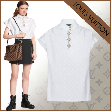 Louis Vuitton Casual Style Cotton Short Sleeves Office Style Elegant Style 1A5M06 
